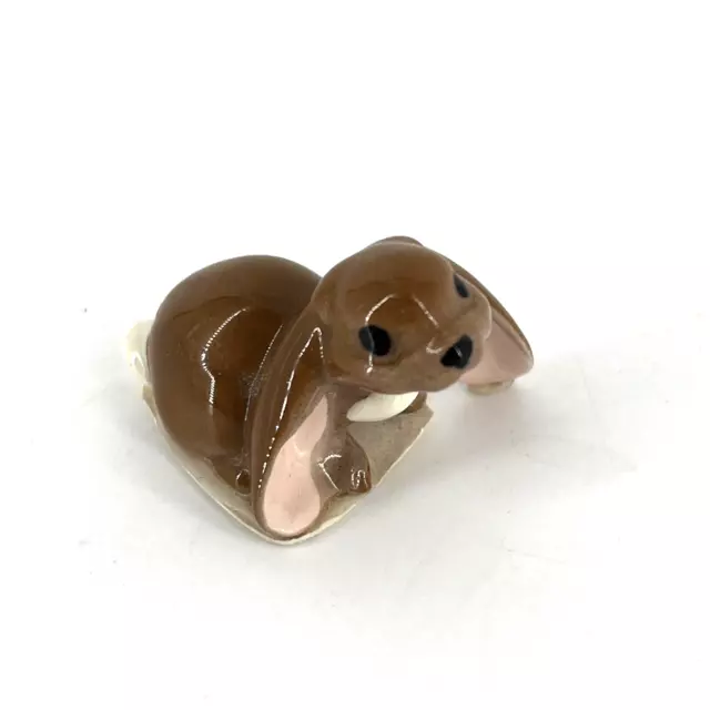 Miniature Brown Bunny 1" Tall Floppy Ear Rabbit Hagen-Renaker Porcelain Vintage