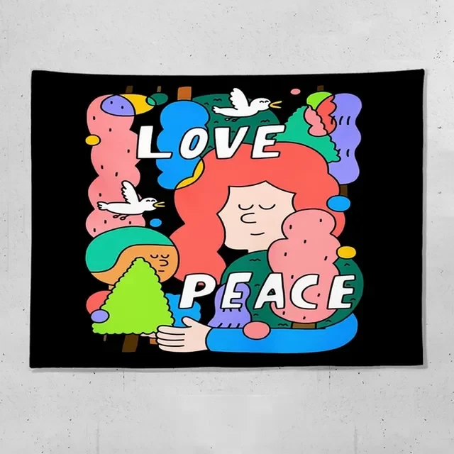Wall Hanging Bedroom Decor Blanket Hippie Background Illustrations Mural Gobelin