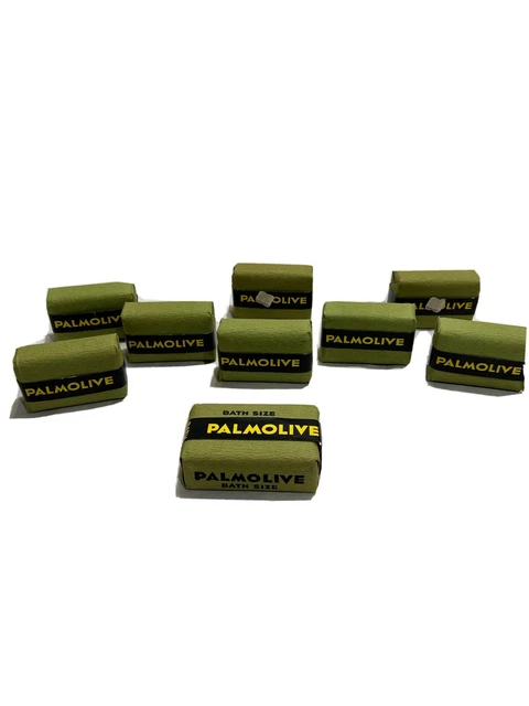 Vtg Lot 9 PALMOLIVE Original Bar Soap 1940s Bath Size Colgate NJ USA Small NOS