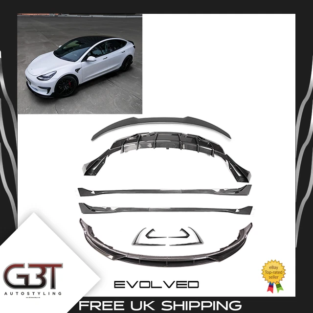 FOR TESLA MODEL Y Bodykit Body Kit Front Lip Diffuser Side Skirt Carbon