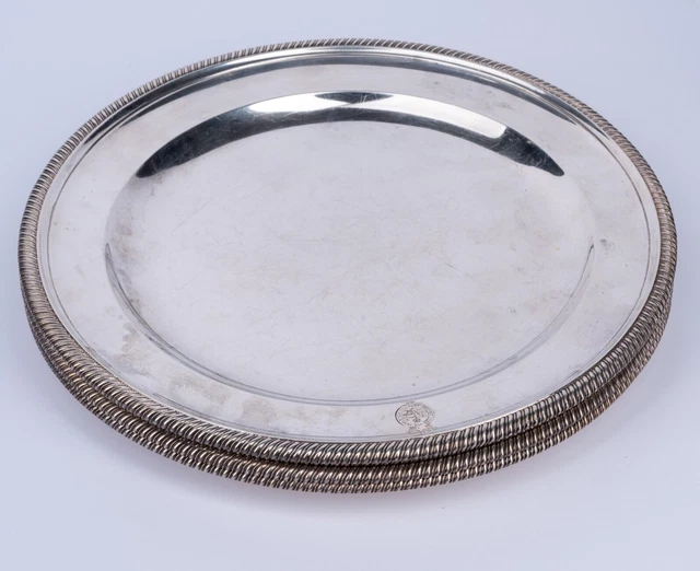 Antique Sterling Siver Plates by Robert Sharp 10" (Set of 4) London England
