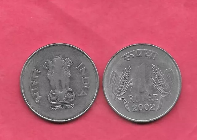 India Indian Km92.2 2002 C Xf-Super Fine Circulated  Large Rupee Coin