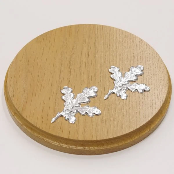 Placa de Jabalí Redondo Claro Af 17 CM Con 2 Pieza Aluminio Hoja de Roble Nuevo 2