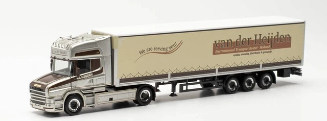 Camion SCANIA CR 20 HD 6x2 HERPA 1/87 Avec Remorque 1+1 Essieu TRAVECO – Vert