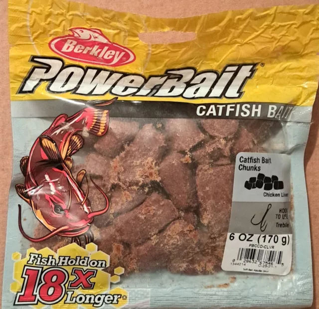Berkley PowerBait Catfish Bait Chunks 4 bags Chicken Liver