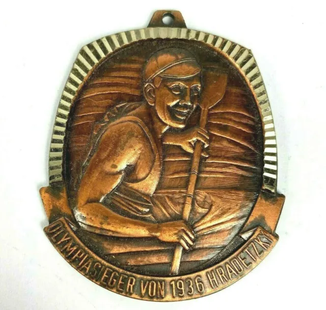 Vintage 1936 Germany Olympic Canoe Medal Olympiasieger Von Gregor Hradetzky