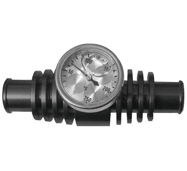 Modquad Radiator Inline Temp Gauge for ATVs 2", Black TEMP-2BLK