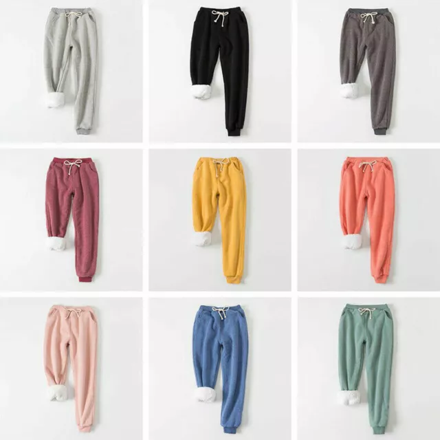 Womens Sweat Pants Sherpa Lined Fleece Lining Joggers Jogging Trousers Warm YM0