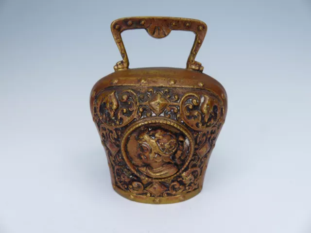 Antique or Vintage Heavy Cast Ornate Bronze or Brass Finely Detailed Bell
