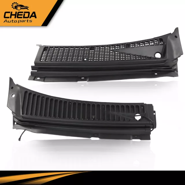 2Pc Windshield Wiper Vent Cowl Screen Cover Grille Panel Fit For 99-07 Ford F250