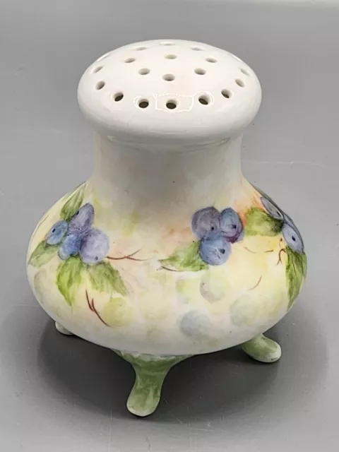 Antique Limoges France Footed Confection Sugar Shaker Muffineer Hand Painted 2