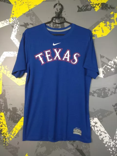 Camiseta de béisbol azul Nike de fanático de Texas MLB para hombre talla S ig93