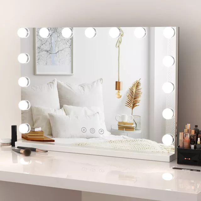 LED Hollywood Makeup Mirror Large Vanity Light Mirror with Dimmable LED Bulbs