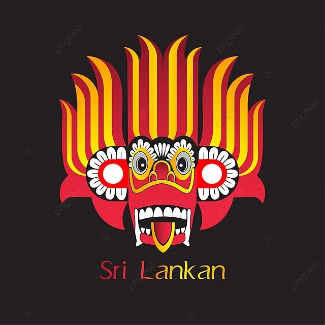 Máscara tradicional de Sri Lanka tallada a mano madera diablo colgante de pared 6""-10"" decoración del hogar