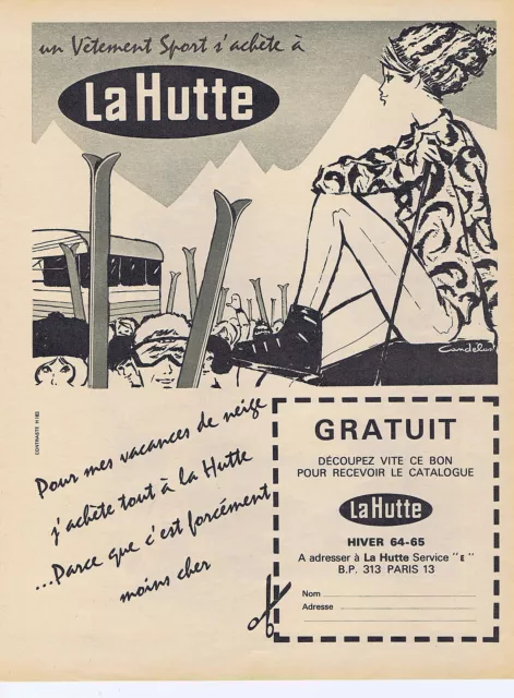 PUBLICITE ADVERTISING 1961 074 LA HUTTE vêtement de sport