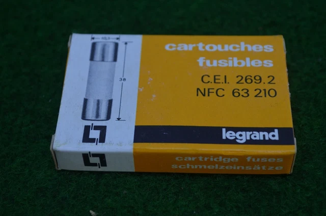 Lot Boite De 10 Cartouches Fusible Legrand 4A 130 04 Type Am 38X10 Neuf