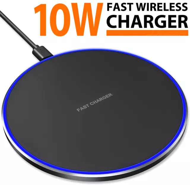 Wireless Fast Charger Charging Pad Dock for Samsung iPhone Android Cell Phone