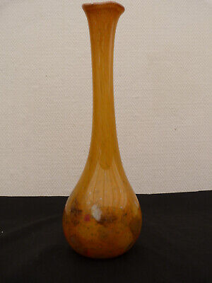 Beau Grand Vase Soliflore En Pâte De Verre souflé En trés Bon État H 29 cm