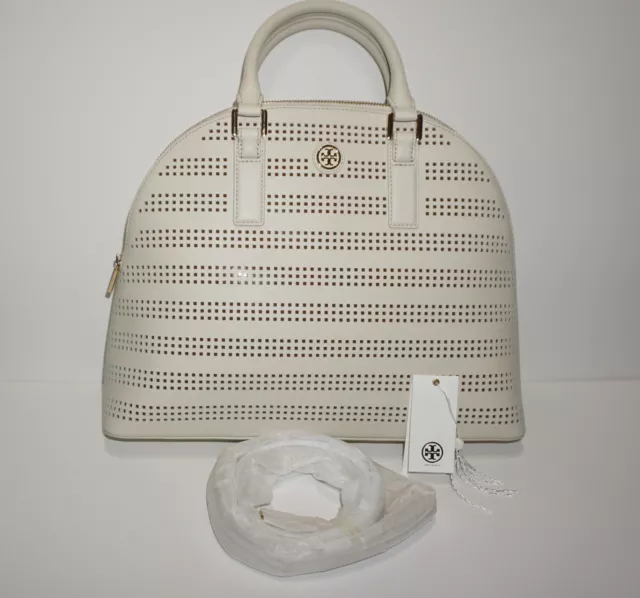 Tory Burch Robinson Perf Dome Satchel,  Birch Color, Size OS