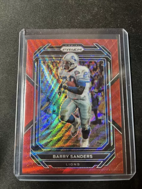 2022 NFL Prizm Barry Sanders Red Wave Prizm SP /149 Lion LEGEND HOF🔥