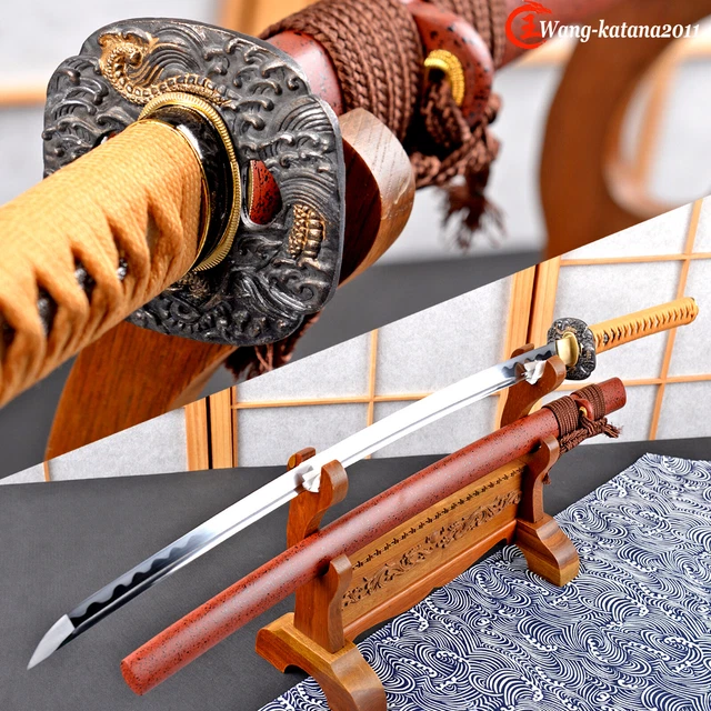 1095 CARBON STEEL blade sharpened Japanese samurai katana sword water