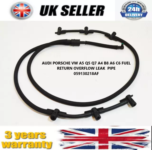 Audi Porsche Vw A5 Q5 Q7 A4 B8 A6 C6 Fuel Return Overflow Leak  Pipe 059130218Af