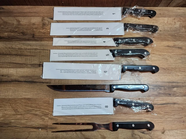 SHOWTIME SIX STAR Knife Set 1, 3, 4, 5, 6, 7, 8, 12 - Full Tang - MOST UNUSED