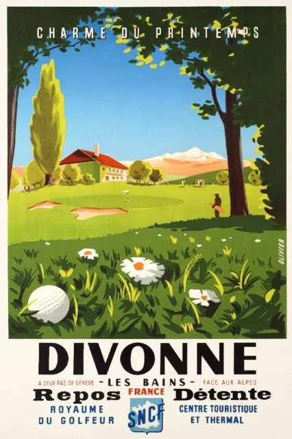 DIVONNE les BAINS TOURISME GOLF Rxtr - POSTER HQ 40x60cm d'une AFFICHE VINTAGE