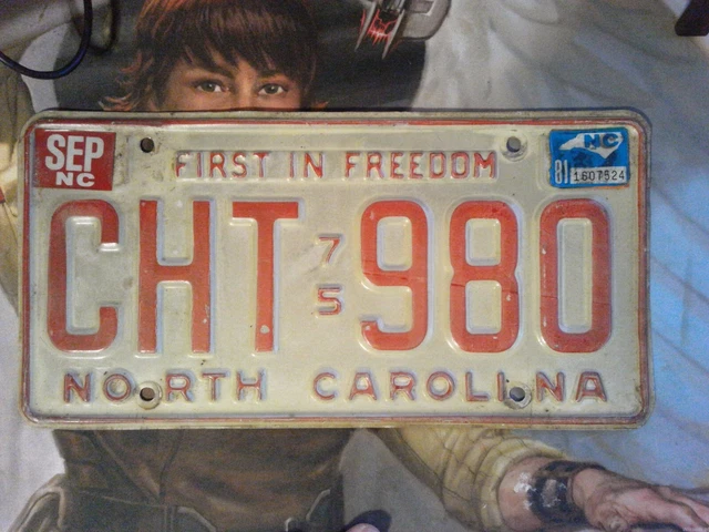 US North Carolina, License Plates, Automobilia, Transportation