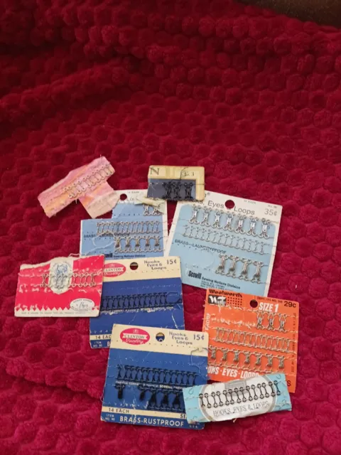 Vintage  Sewing Hooks Eyes And Loops Clothing Fastener Lot Clinton Woolworth