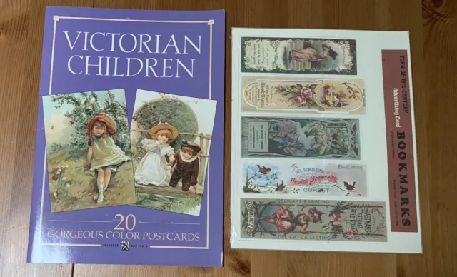 turn of the century style bookmarks pack of 5 & Victorian postcards book of 20