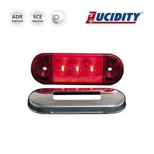 Feu De Gabarit Rouge LED Lucidity 26260R-V - 3 LED, 12V/24V, Pour Camions