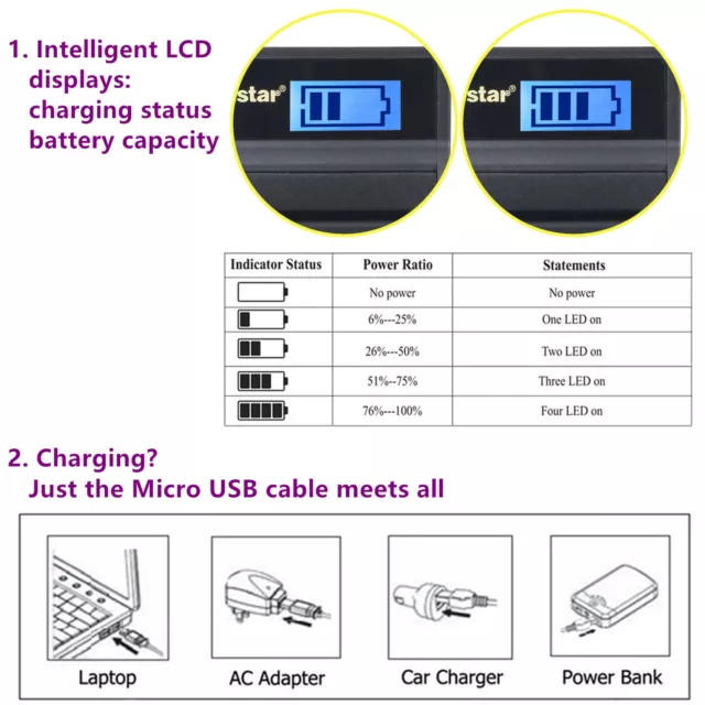 Kastar Battery LCD Charger for Gopro2 Gopro HERO2 Hero 2 GoPro GoPro AHDBT-002 3