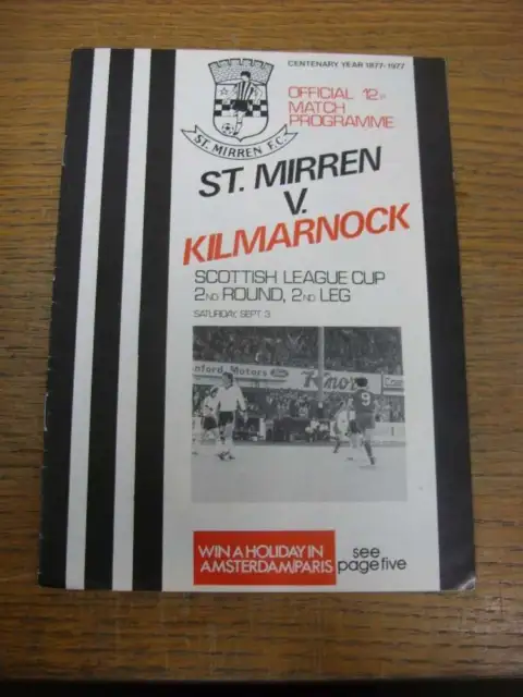 03/09/1977 St Mirren v Kilmarnock [Scottish League Cup]