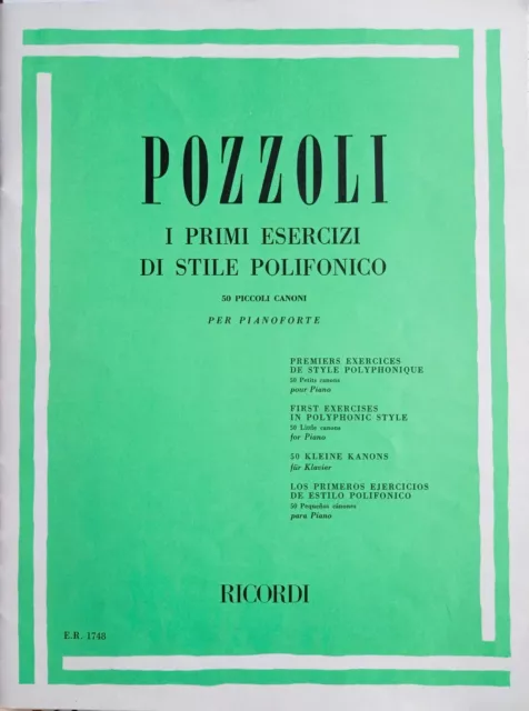 I  primi esercizi di stile polifonico piccoli canoni pianoforte Ettore Pozzoli