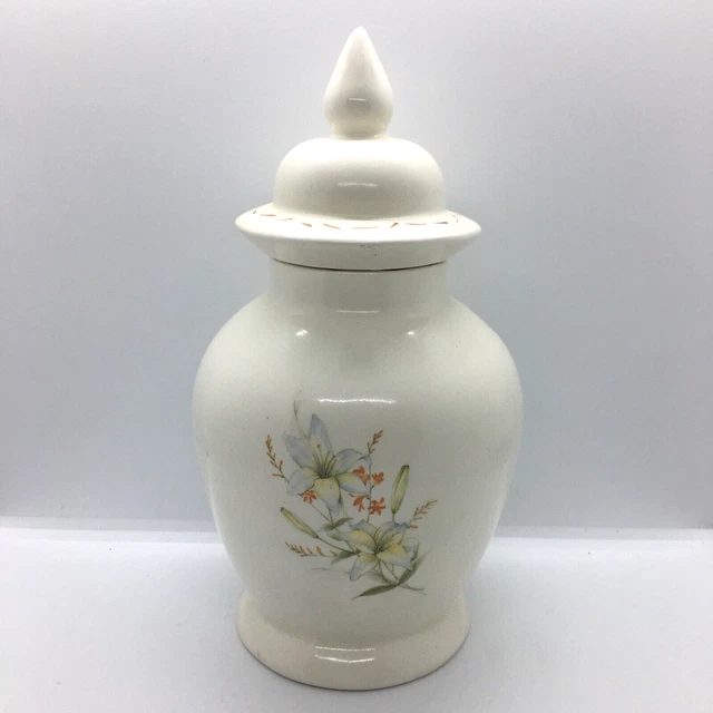 Studio Keramik Lilly Blumenmuster Ingwer Glas Deckel Urne Vase Topf Ornament 3