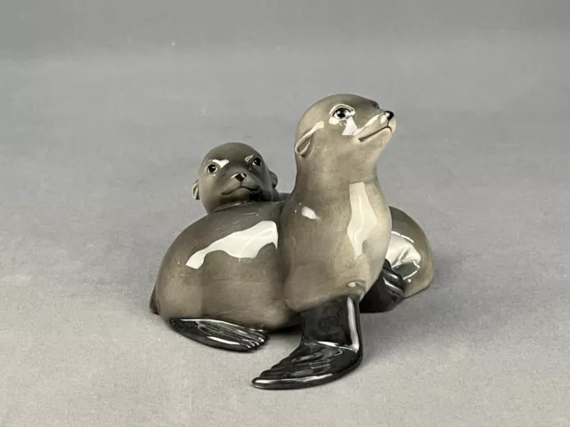 Scarce Royal Copenhagen Denmark 6" SEAL + Pup / Sea Lion No. 328: MINT