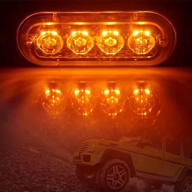 4LED Car Warning Light Grill Flashing Breakdown Emergency LED Side LighC~