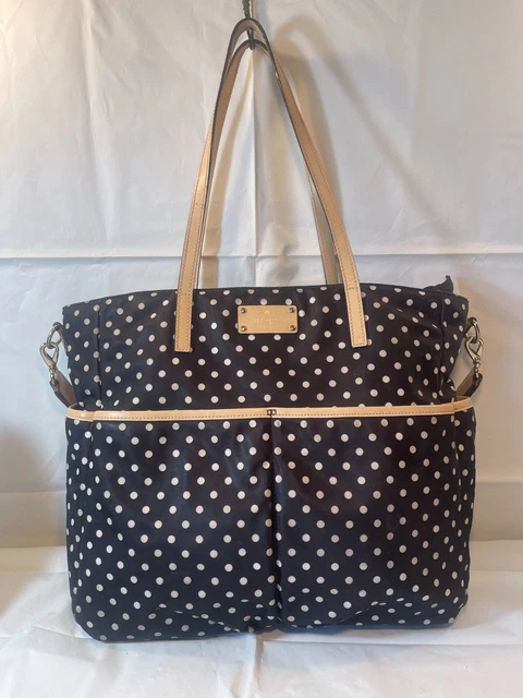 Kate Spade KENNEDY Baby BagPOLKA DOT 100% Nylon LEATHER Shoulder Strap