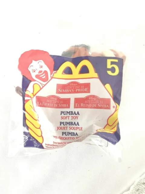 McDonalds Happy Meal Disney Lion King Simba Pride Pumbaa Soft Toy #5 1998 New