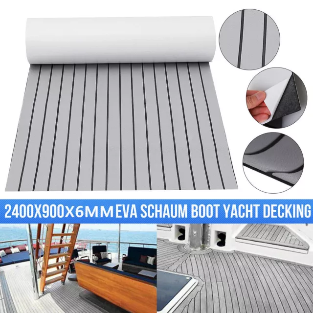 EVA Boat Flooring Marine Teak Decking For Yacht Carpet Light Grey 90×240cm NEW