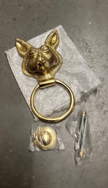 Solid Brass Fox Animal Front Back Door Knocker Clearance Seconds