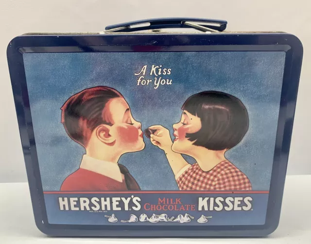 Vintage Collectible HERSHEYS MILK CHOCOLATE KISSES A Kiss For You Lunch Box Tin