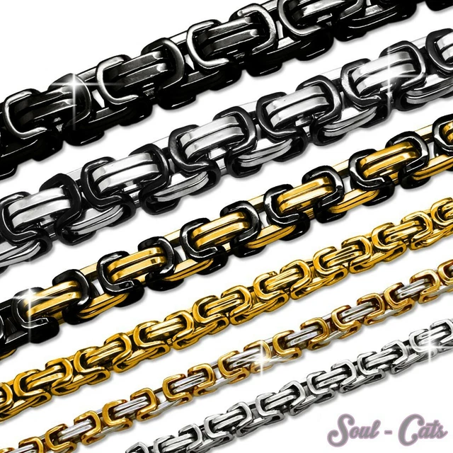 Personalisierte Königskette Armband Edelstahl Bi-color (Silber-Schwarz) Damen/Herren/Unisex,Mit Gratis Lieferung