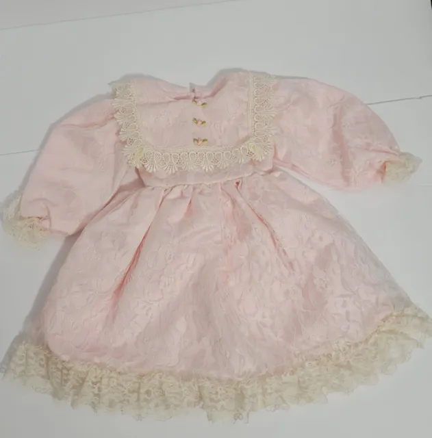 VTG Baby Pink Lace Dress, Baby Girl /Doll Approx for 1-3 Year olds See Pics