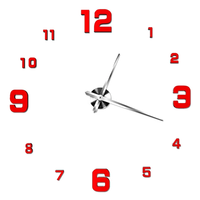Moderno Reloj de Pared Grande 3D Sin Marco Novedad Hágalo usted mismo Espejo Reloj de Superficie Hogar