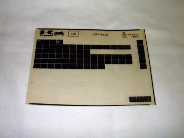 Kawasaki Kmx125 Kmx 125 B1 Gen Part Catalogue Microfiche