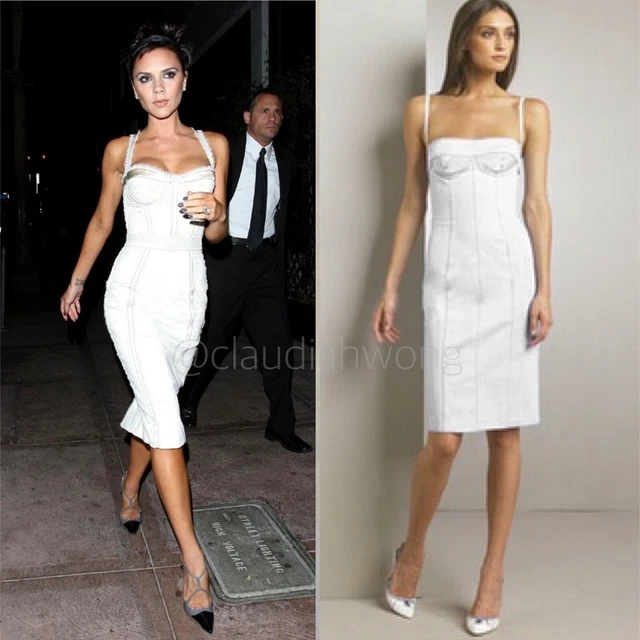 Vintage DOLCE & GABBANA 2000s Bustier Removable Strap Fitted White Dress 42 US6 Vintage DOLCE & GABBANA 2000s Bustier Removable Strap Fitted White Dress 42 US6
