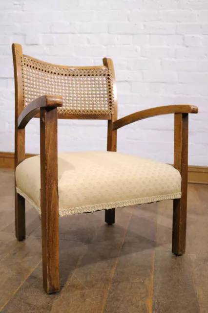 Antique vintage bergere cane reading armchair - fireside accent chair