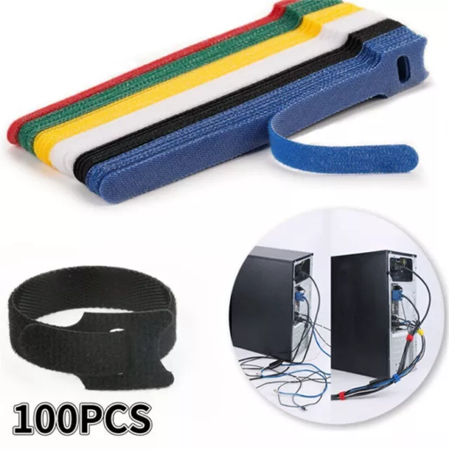 100pcs wiederverwendbare Krawatten Haken und Ösenverschluss Band  Riemen